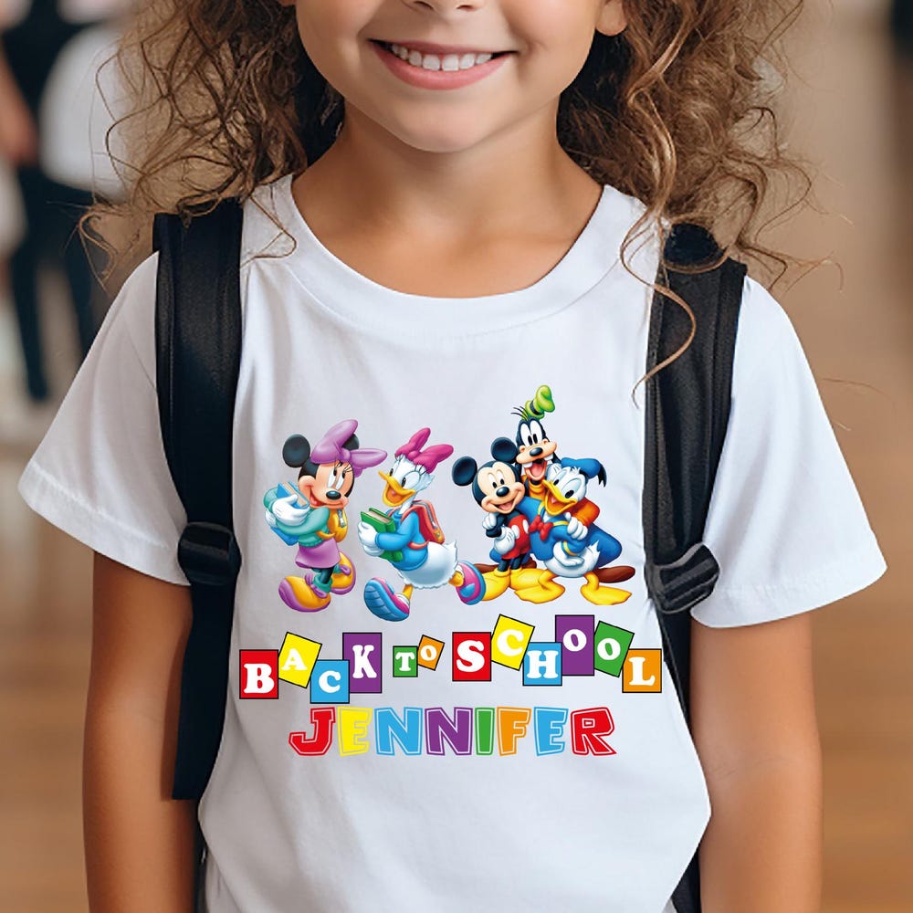 Custom Kid'S Name Back To School Shirt, Personalized Disney Theme Back To School T-Shirt, On Back To School Road Tee Teesummer