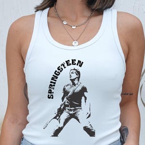 Bruce Springsteen タンクトップ Sサイズ Men's Premium Heavyweight Cropped Bruce Springsteen Tank