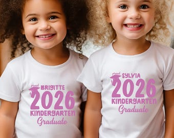 Personalized 2026 Kindergarten Graduate T-Shirt, Custom Pre-K Graduation Tee, Customize Name Kids Shirts