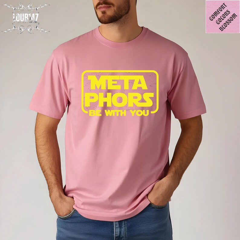 Metaphors Be With You Shirt, Comfort Colors English Teacher Tee image 6