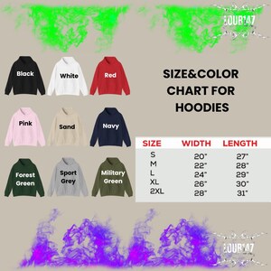 the size chart for hoodies for men and women
