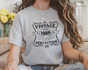 Custom Birth Year Vintage Tee: Retro Birthday Gift Shirt, Aged to Perfection T-Shirt