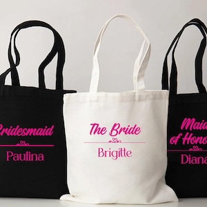Custom Bridal Party Tote Bag: Personalized Wedding Favor