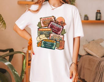 Custom Retro Cassette Tape Shirt, Personalized 70s 80s 90s Music Tee