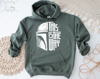 Mando Helmet Hoodie & Tee | Star Wars Shirt | This Is The Way | Sci-Fi Fan Gift