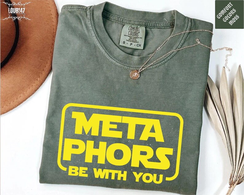 Metaphors Be With You Shirt, Comfort Colors English Teacher Tee image 2