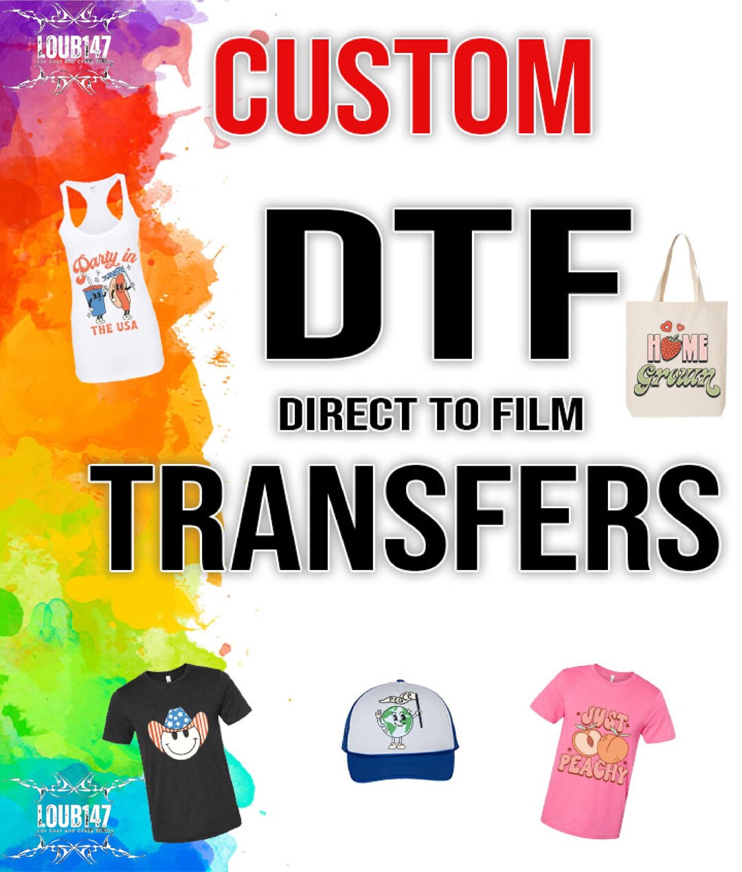 Custom DTF Transfers: Ready to Press, Full Color Heat Transfer - Etsy