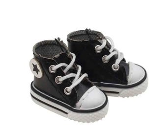 BJD Doll Sneakers 1/6 – Canvas Lace-Up Shoes for BJD Dolls, Fits Up to 3cm Feet – Converse Style Mini Doll Shoes