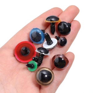 50pcs Plastic Safety Eyes for Amigurumi Crochet Toys – Mixed Sizes Teddy Bear Doll Eyes DIY Craft Supplies & Accessories