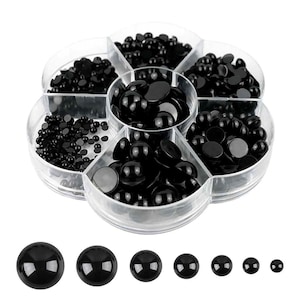 500pcs 3mm-12mm Round Flat Black Eyes for Dolls, Plush, Amigurumi, Crochet Toy Making | Plastic Safety Eyes for Teddy Bears & DIY Crafts