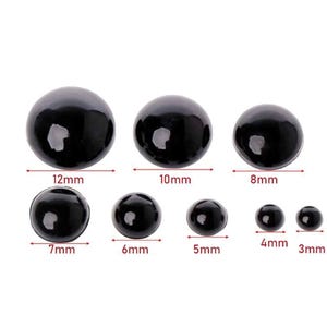 100pcs Black Safety Eyes for Amigurumi, Stuffed Animals, Teddy Bears & Dolls – Round Plastic Craft Eyes with Washers (8mm–12mm)