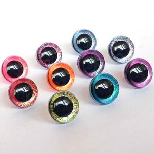 20pcs 3D Safety Eyes 25mm with Glitter Backing & Washers – Perfect for Amigurumi, Crochet Dolls, Plush Toys, and DIY Crafts!