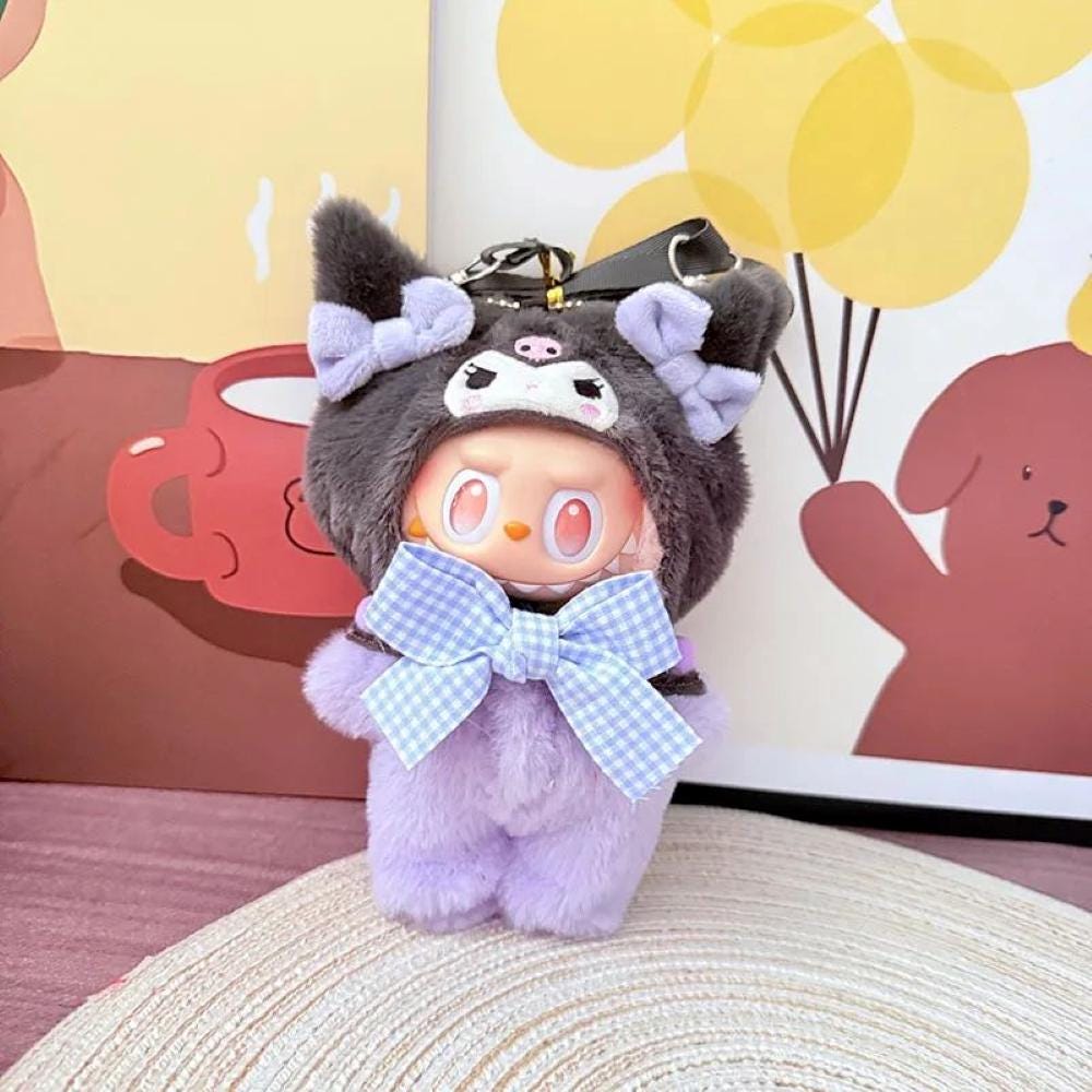 17cm Monster Bunny Doll Clothes | Pink Rabbit Jumpsuit Outfit | Fits Popular Anime Dolls V1 V2 V3 | Cute Gift for Kids Girls | fit labubu