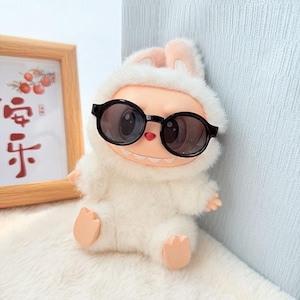 6.5cm Transparent Doll Glasses| Mini Sunglasses for 1/8 1/6 1/4 1/3 BJD, Msd, SD, EXO Plush, Fits Labubu Dolls | Miniature Eyewear Accessory