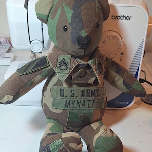 Military Memory Bear: Keepsake Made From Clothing