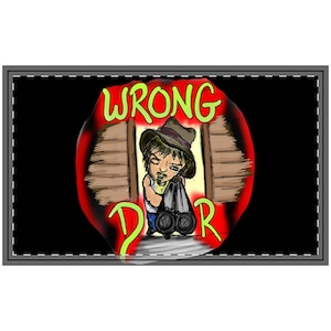Funny Polyester Doormat, &quot;WRONG DOOR&quot; Entry Rug, Humorous Home Décor, Gift for New Homeowners, Quirky Welcome Mat, Novelty Housewarming