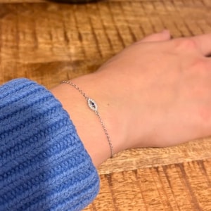 Evil Eye Armband, 925 Sterling Silber, Evil Eye Damen Armband, Evil Eye Armband, verstellbar, Sterling Silber Armband, Geschenk für sie