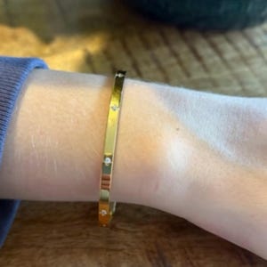 Gold Bangle Bracelet, Bangle Bracelet, Waterproof Gold Bangle, 14K Gold Bangle Bracelet, Diamond Bangle Bracelet, Dainty, Gift for Her