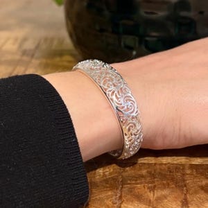 925 Silver Chunky Bracelet, Silver Bangle, Adjustable Silver Bangle, Chunky Bangle, Silver Bracelet, Gift for Her