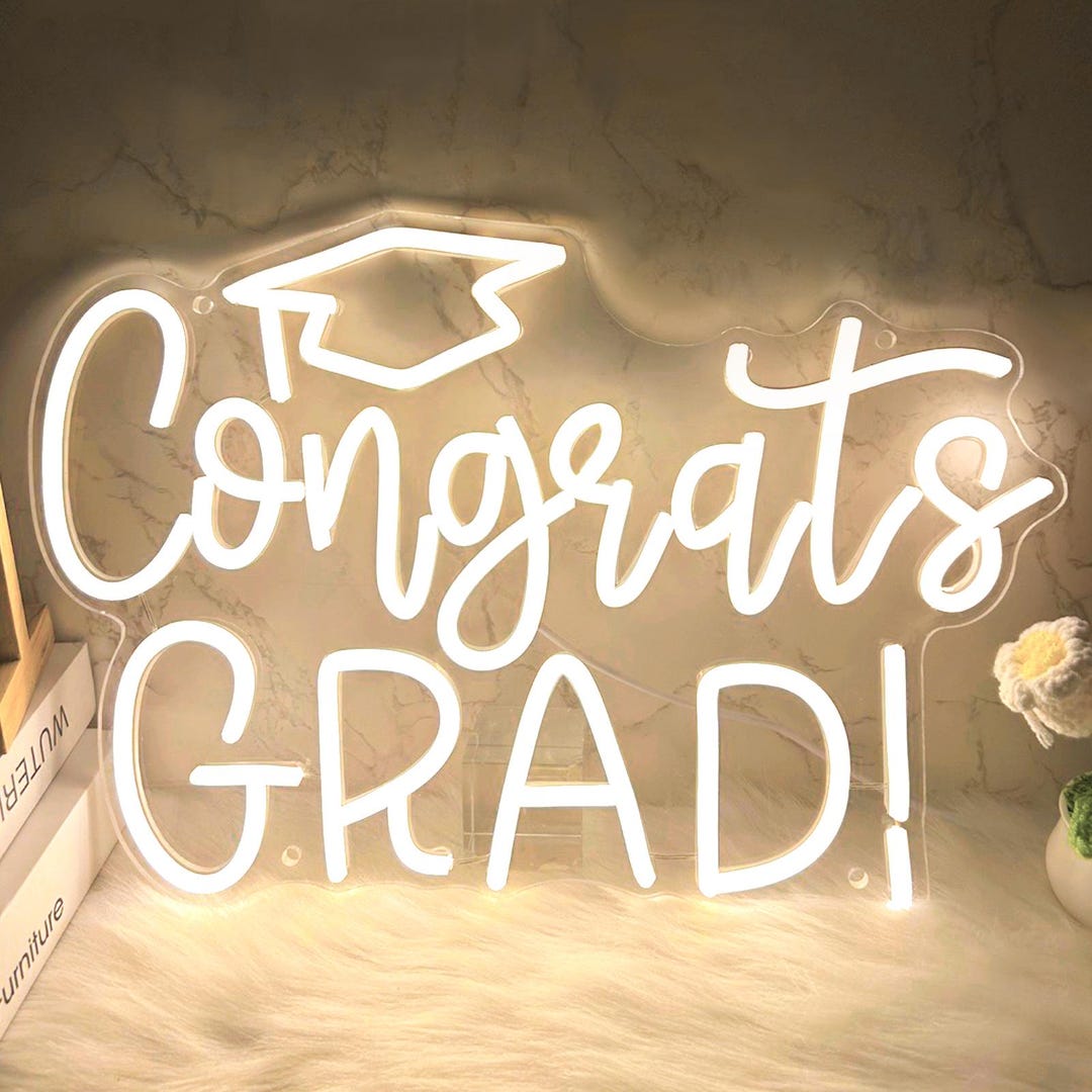 Congrats GRAD Neon Sign, Custom Congrats Neon Sign, Personalized LED ...