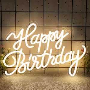 Happy Birthday Neon Sign - Custom Birthday Neon LED Light, Birthday Party Wall Backdrop Decor, Best Birthday Gifts