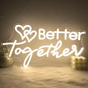 Better Together Neon Sign | Custom Wedding Gift for Couples | Personalized LED Wall Decor for Bedroom, Party | Gift for Her/Him