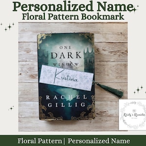 Personalized Name Bookmark | Custom Name Bookmark | Green Floral Pattern | Matte Sturdy Cardstock | Personalized Gifts | Custom Bookmarks