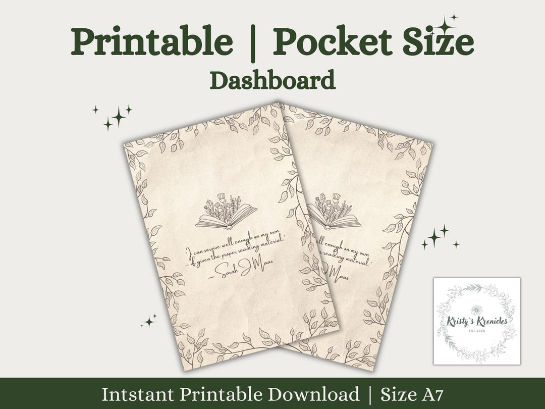 Printable Planner Dashboard | Pocket Planner Dashboard | Aesthetic ...