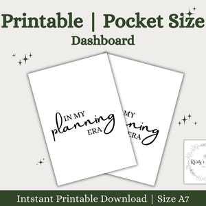 Printable Planner Dashboard | Pocket Planner Dashboard | Aesthetic Dashboard | Minimal Planner Dashboard | Digital Download