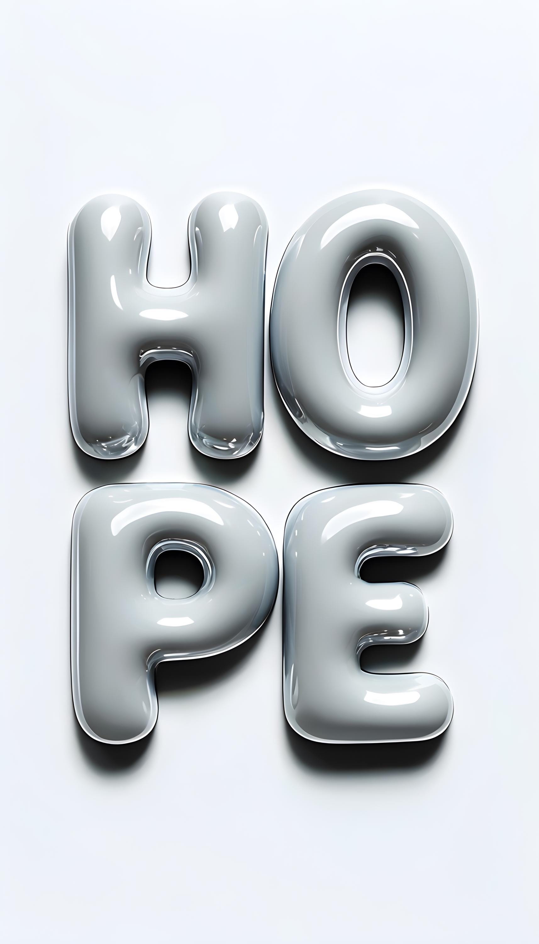 Hope Box Letters HOPE Digital Wall Art - 3D Balloon Letters Print - Inspirational ...