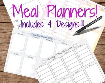 Editable Weekly Meal Planner: Printable Digital Download (PDF, SVG, JPG)