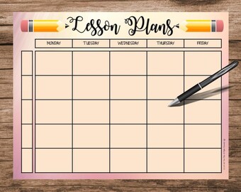 LESSON PLAN Template ~ Editable! Printable! Instant Digital Download! GoodNotes Compatible! Pencil Theme (pdf-letter)