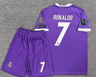 Personalized Name and Number, 2016-2017 Season Real Madrid Away Jersey, No. 7 Ronaldo Retro Jersey