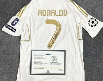 Cristiano Ronaldo SIGNIERTES Real Madrid Home 11/12 Signature Trikot + COA 2011/12 Retro