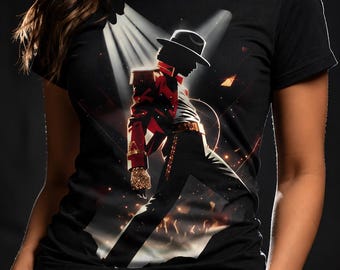 Pop King Dancer Silhouette PNG, Retro 80s Music Icon Sublimation Art (Digital Download)