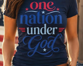One Nation Under God SVG, Patriotic Christian Flag Cut File (Digital Download)