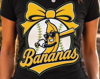 Funny Banana Baseball SVG Clipart (Digital Download)