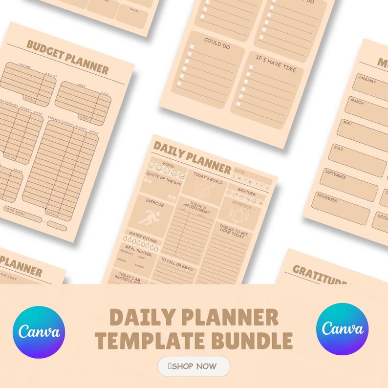 Planner Includes 10-in-1 Printable Planner Bundle – Ultimate Productivity PDF – Daily ...