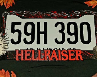Handmade Hellraiser License Plate Frame Halloween Horror