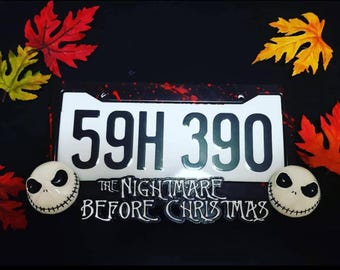 Handmade The Nightmare Before Christmas Oogie Boogie Glow in the Dark License Plate Frame Halloween Horror
