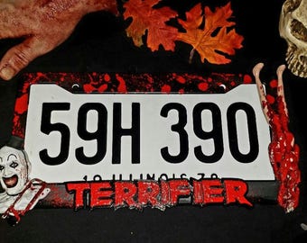 Handmade Terrifier License Plate Frame Halloween Horror