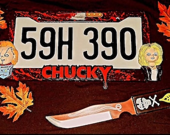 Handmade Chucky and Tiffany License Plate Frame Halloween Horror Child's Play