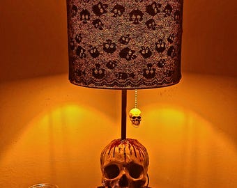 Gothic | Skull | Halloween Accent Lamp | Handmade Horror Lamp