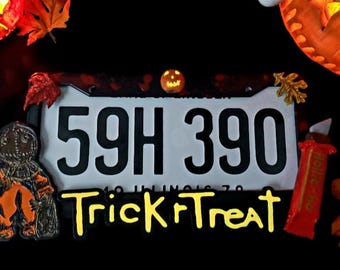 Handmade Glow in the Dark Trick r Treat Sam License Plate Frame Halloween Horror