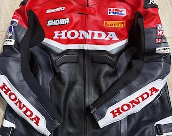 Honda MotoGP Biker Jacket: Original Cowhide Leather Racing Jacket