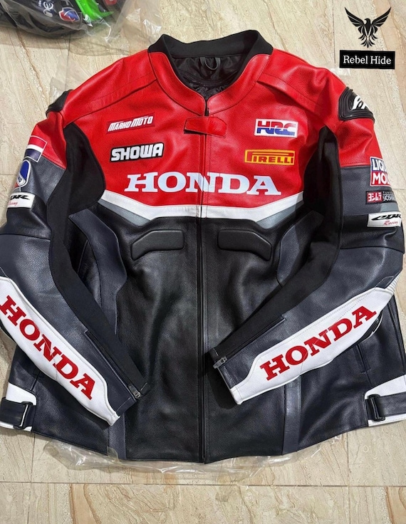 Honda Motogp Biker Jacket: Original Cowhide Leather Racing Jacket
