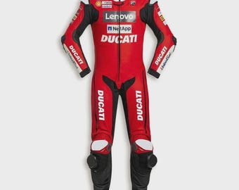 Ducati Corse Motorbike Original Cowhide Leather Suit, Biker's Racing 1PC Motorcycle Suits