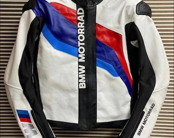 BMW Motorrad ライディング用牛革ジャケット。オートバイレース用