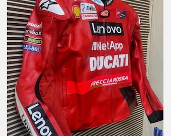 Jaqueta de couro bovino original Ducati Corse para motociclismo, jaqueta de corrida para motociclistas com certificação CE - Protegida