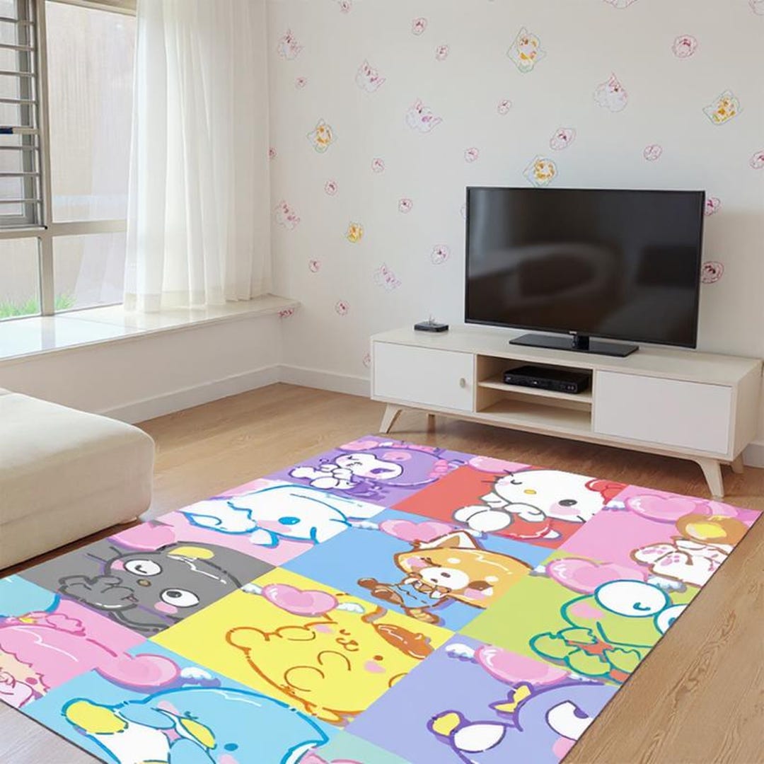 Kawaii Animal Friends Collage Area Rug - Various Sizes - Personalized ...